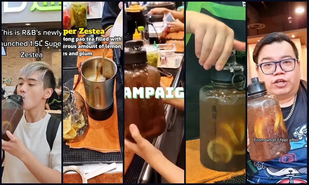Creators with R&B Tea Super Zestea bottles