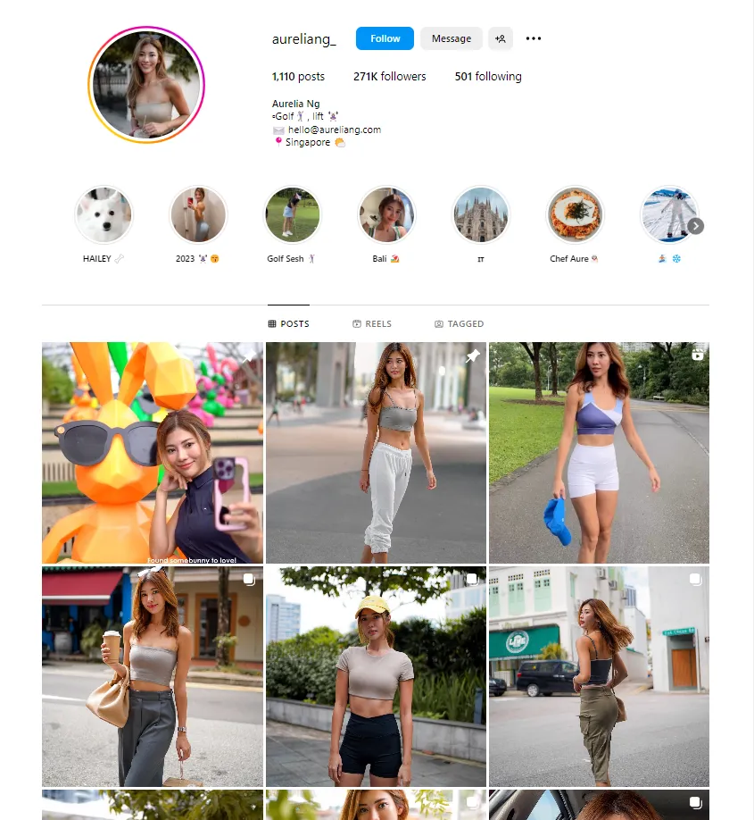 Screenshot: @aureliang_ | 271k followers