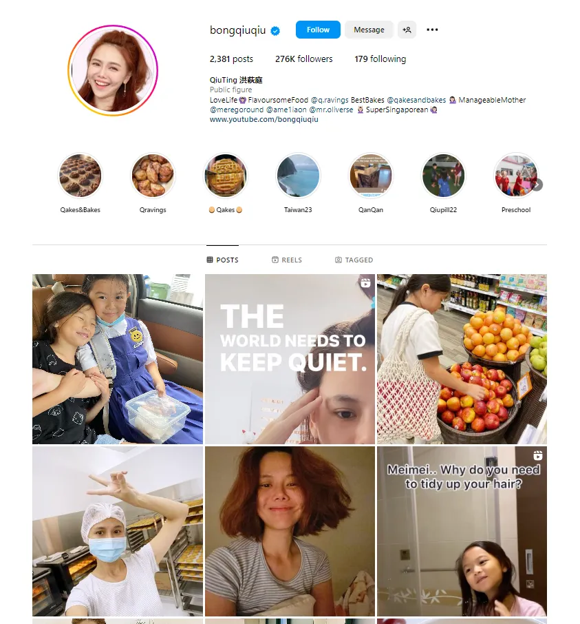 Screenshot: @bongqiuqiu | 276k followers