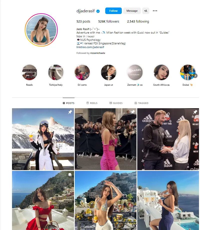 Screenshot: @djjadereasif | 526k followers