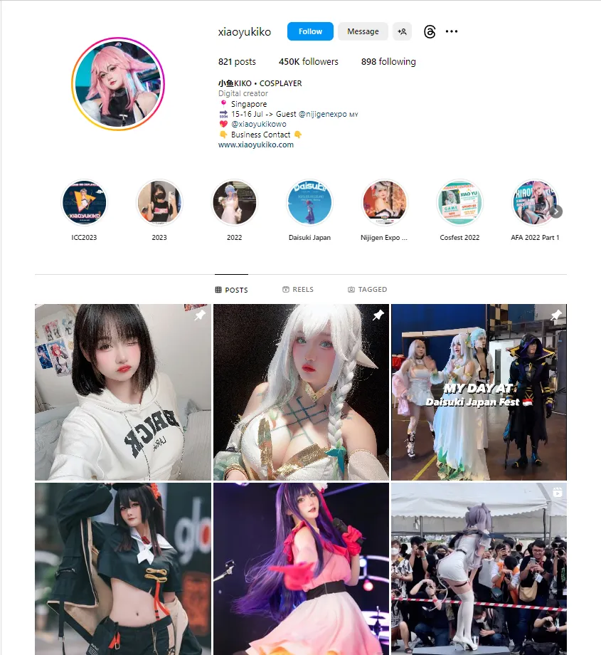 Screenshot: @xiaoyukiko | 450k followers