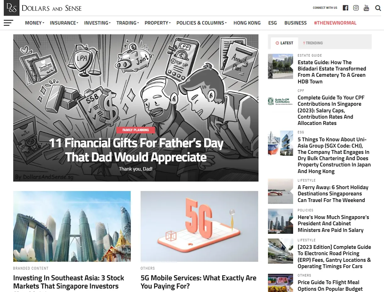 Screenshot: Dollars and Sense