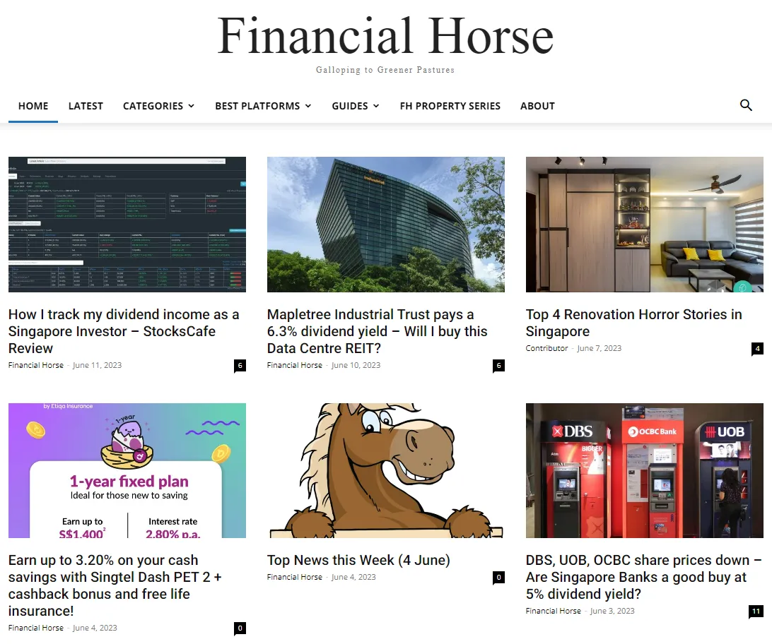 Screenshot: Financial Horse